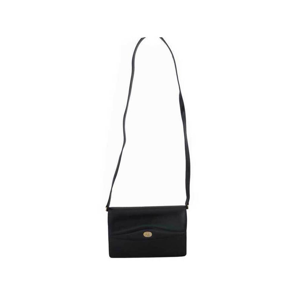 Gucci leather GG bag logo shoulder black crossbody